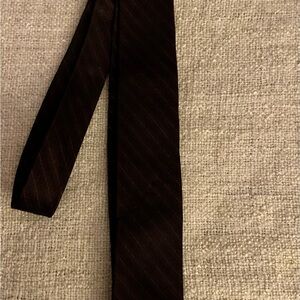 Vintage 1970’s Warren Gardner’s, Inc Black and Brown Striped Silk Skinny Tie